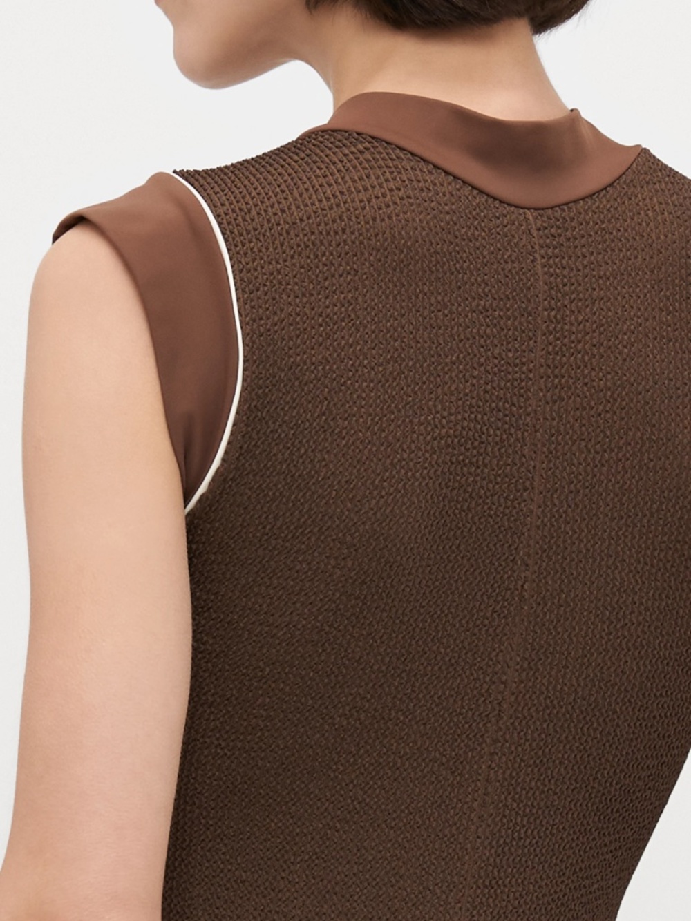 It's now cool Large L brown button up swimsuit chocolate butter one piece - Picture 5 of 9